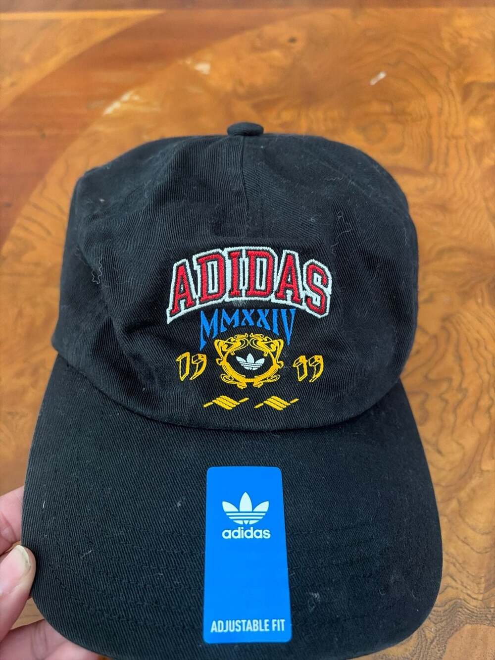Adidas Originals MMXXIV 1949 Crest Strapback Hat Black Adjustable